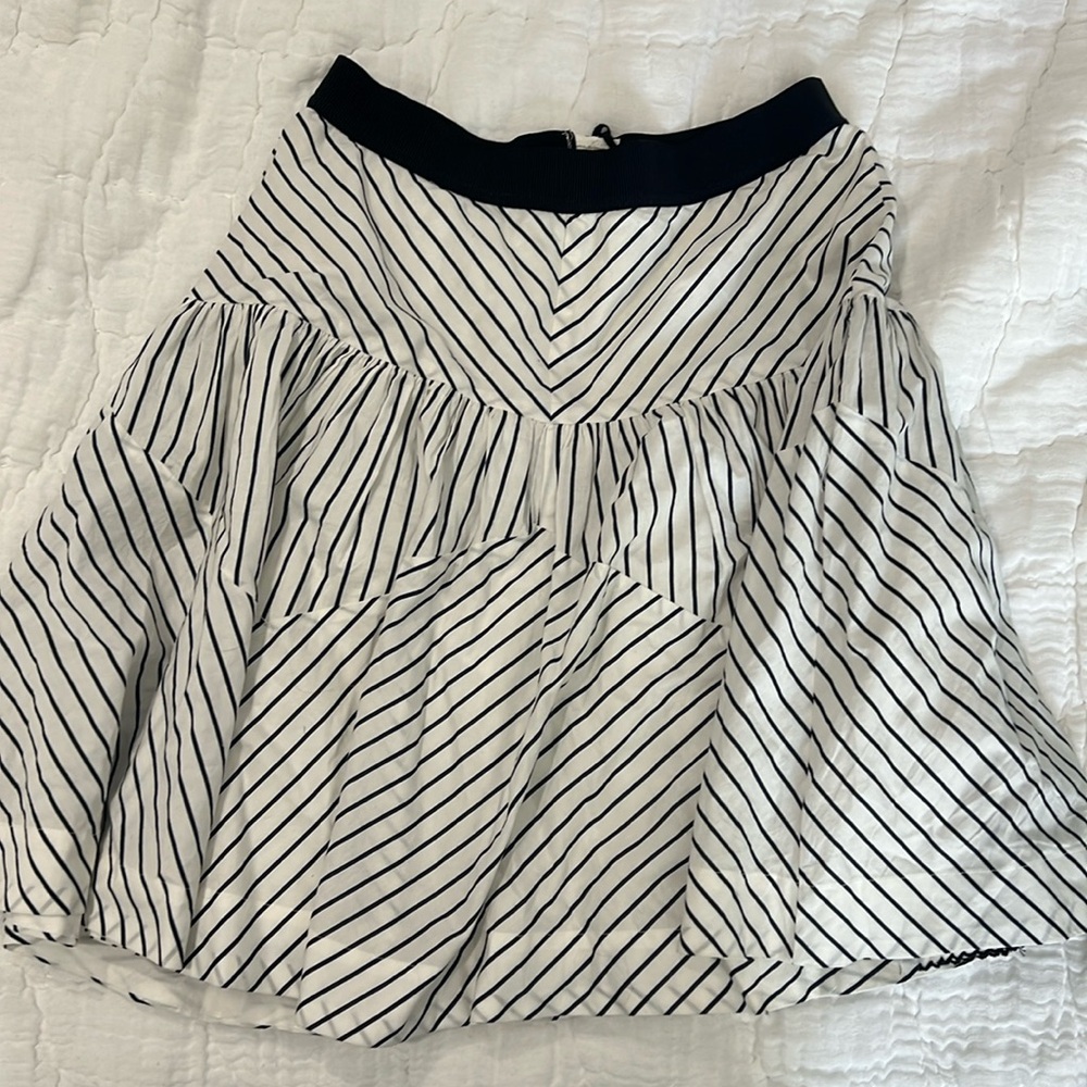 Maeve skirt with black/white stripes and 3 tiers to add volume